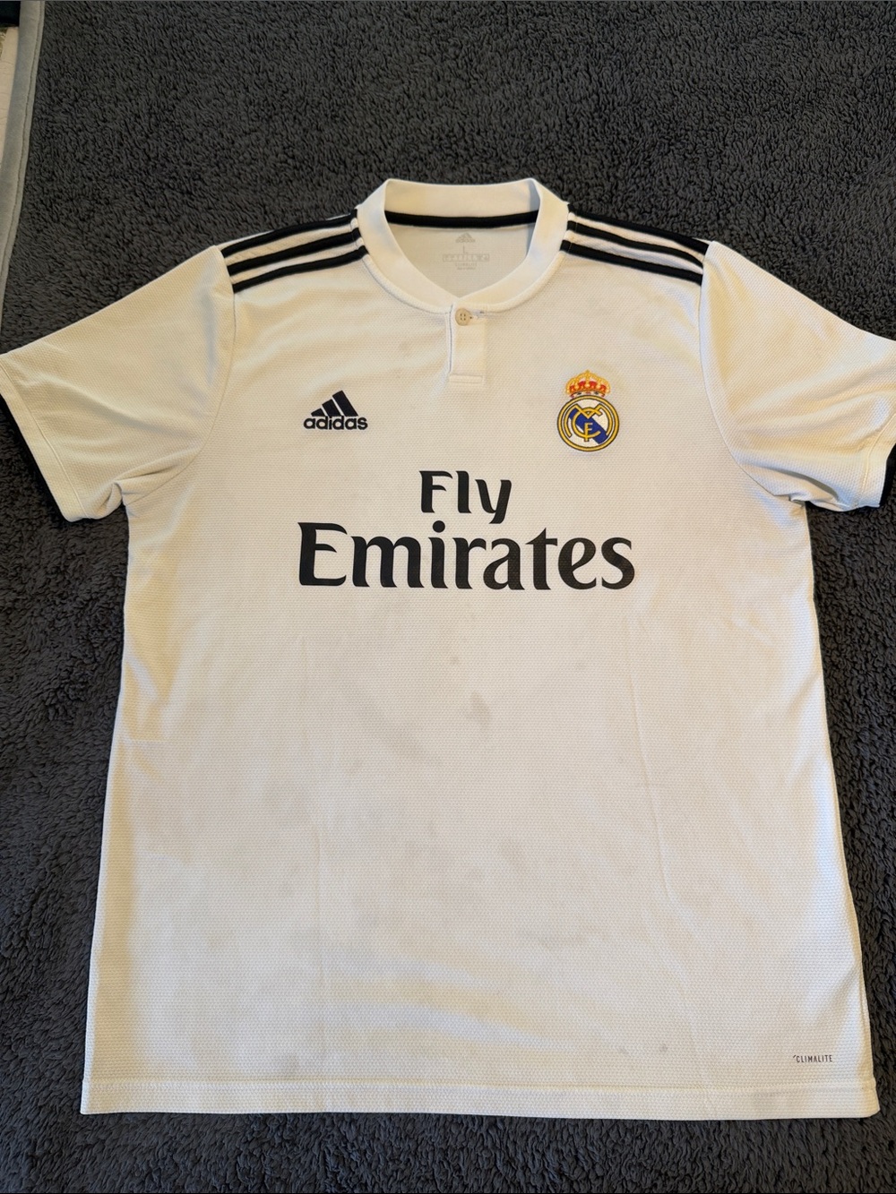 adidas White Soccer Jersey with Black Accents